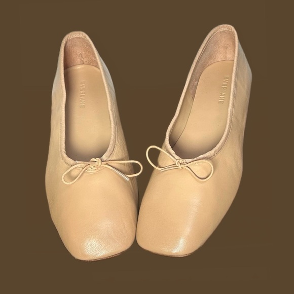 NWOB Everlane The Ballet Flat in Blush Tan Italian Leather with Square Toe, 9.5 - Picture 6 of 16
